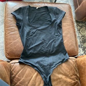 Free People Black Bodysuit